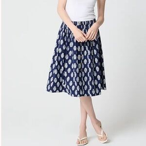 J. Crew Pleated button-front midi skirt Size Large